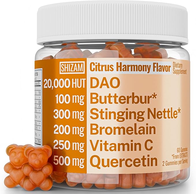 SHIZAM DAO Bromelain Enzyme Gummies with Butterbur Quercetin Stinging Nettle Root Extract, DAO Diamine Oxidase Enzyme, Powder Tincture Tablet Tea Alt Supplement, Leaf 500mg