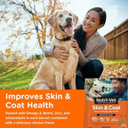 Nutri-Vet Skin & Coat Biscuits, Skin and Coat Supplement, Dog Treat, Dog Supplements, Omega 3 Fish Oil, Small Sized Biscuit, Made with Omega 3 and Biotin, Fish Oil Treat for Pets, 16 oz (Pack of 2)