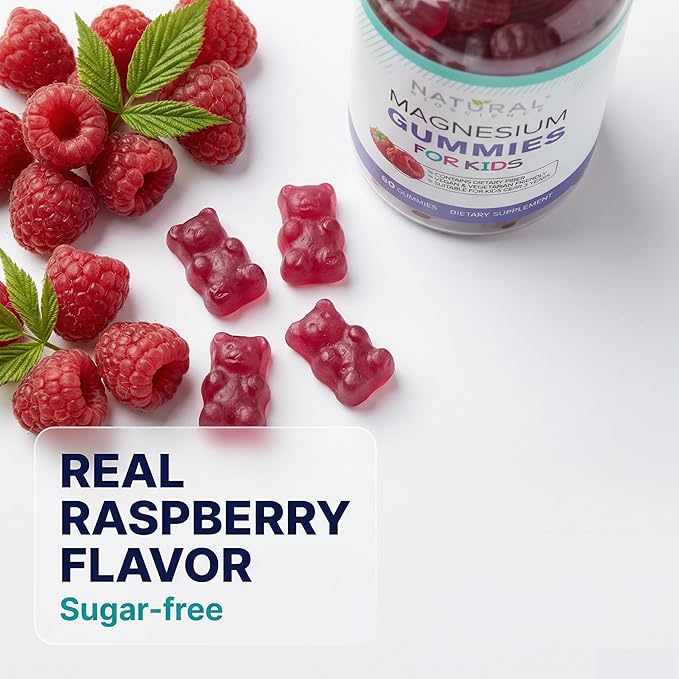 Sugar Free Magnesium Gummies for Kids - Chewable Kids Magnesium Supplement, Calm & Sleep Support, Anti-Stress, Bone Health, Muscle Relaxation, Non-GMO Gluten-Free, Natural Great Taste 90 Vegan Gummies