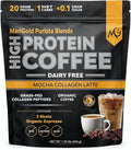 MariGold High Protein Collagen Coffee - Mocha Collagen Latte, Dairy Free, 20g Grass-Fed Type I & III Collagen Peptides, Energy Boost, 2 Shots Organic Espresso, Non-GMO, 1 Lb Bag, 15 Servings