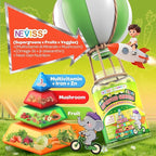 NEVISS Kids 4+ & Teens Super Greens 40-in-1 Gummies w/Multivitamin, Omega3 Iron, D3K2, Picky Eater Organic Super Fruits Veggies Superfood Gummy, Mushroom, Lutein | Immune Bone Brain Energy, Sugar Free
