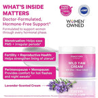 Pink Stork Wild Yam Cream for Hormone Balance with Vitex & Black Cohosh | Doctor-Formulated | PMS, Fertility, Perimenopause, Menopause Support | Lavender Scented, 4 oz, 1 Month Supply