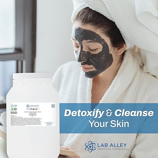 Lab Alley Activated Charcoal Powder, Food Grade, Kosher Certified, Halal, Wood Based, Ideal for Water & Air Filtration, Detoxifying Skincare Products, and Odor Control (2 Pounds)