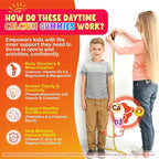 Kids Calcium Magnesium Supplement Gummies - Calcium Citrate 800mg with Magnesium Glycinate 200mg, L-Theanine, Vitamin D3 K2 & Omega-3 Multivitamin for Kids Day & Night Gummies - Vegan, Sugar Free