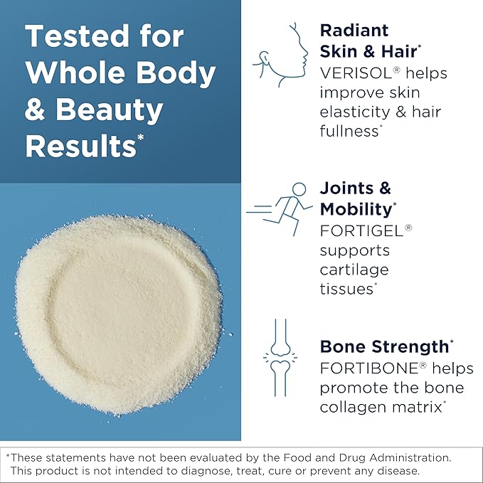 Designs for Health Whole Body Collagen Powder - Hydrolyzed Collagen Peptides Powder for Skin, Joint + Bone Health - Fortigel, Fortibone & Verisol Collagen for Women & Men, Unflavored (10 Packets)