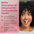 Jarrow Formulas QH-Absorb Ubiquinol 100mg - 60 Softgels - High Absorption & Active Antioxidant Form of Co-Q10 - Supports Mitochondrial Energy Production & Healthy Cardiovascular Function