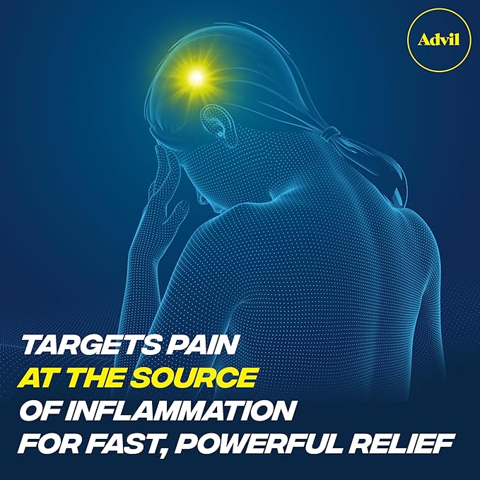 Advil Pain Reliever and Fever Reducer, Pain Relief Medicine with Ibuprofen 200mg for Headache, Backache, Menstrual Pain and Joint Pain Relief - 50x2 Coated Tablets