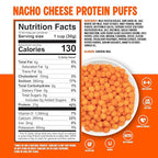 Twin Peaks Protein Puffs - (Nacho Cheese), Keto Friendly, Low Carb Snack (300g, 21g Protein, 2g Net Carbs, High Protein, Healthy Crunchy Snack).