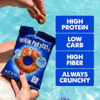 CRISP POWER Protein Pretzels, Sea Salt, 28G Protein, High Protein Snack, High Fiber, Low Carb Crunchy Pretzel Snacks, No Added Sugar, 1.75 oz Bags, 6 Pack, Vegan, Keto