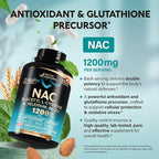 NAC Supplement | Selenium | B6 | B12 - Antioxidant, Immune Support - N Acetyl Cysteine 600 mg per Capsule, 1200 mg per Serving - Made in USA - Non-GMO, Gluten-Free, Vegan - 240 Caps, 4 Month Supply