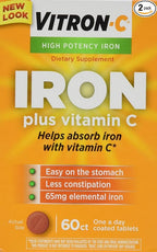 Vitron-c High Potency Iron Supplement Tablets 60 Ct (Pack of 2)