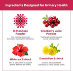 Plantvital D Mannose Capsules with Cranberry - D-mannose 1000mg per serving - High Potency for Bladder, Kidney and Urinary Tract Support - Cranberry Powder with Hibiscus and Dandelion- 2 Months Supply