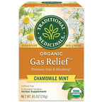 Traditional Medicinals Tea, Organic Gas Relief - Relieves Gas & Bloating, Chamomile Mint - Kosher, Non-GMO, Caffeine-Free - 16 Tea Bags