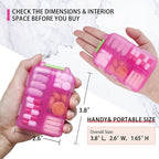 iouwei Large Pill Organizer with Medicine Labels - 7 Day Travel Daily Container, Mini Medication Storage Case (Pink, 161 Labels)