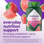 Vitafusion Power Plus Women’s Multivitamin Gummies,100% Daily Value or More of 10Nutrients,HelpsSupport Nerve,Energy Metabolism,Bone & Immune Health,Strawberry & Watermelon Flavor,90 Count (Pack of 2)