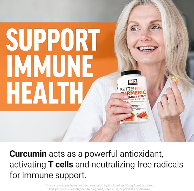 Force Factor Better Turmeric Maximum Joint Support, 1075mg Curcumin with Ginger to Support Mobility, Flexibility & Comfort, More Convenient Than Turmeric Gummies, Fruit Punch, 120 Soft Chews, 2-Pack