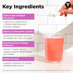 Vital Vitamins Vegan Collagen Booster Powder - Made with Amino Acids, Silica, Hyaluronic Acid, & Botanical Extracts - Plant-Based - Mango Raspberry Lemonade Flavor - Hair, Skin, Nails - 30 Servings