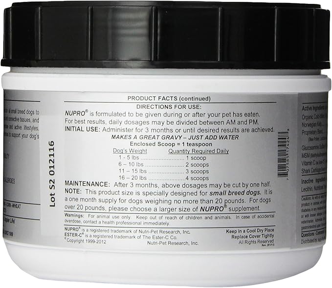 Nupro Joint and Immunity Support for Dogs, 1-Pound (Small Breed Size)