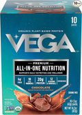 Vega Organic All-in-One Vegan Protein Powder, Chocolate - Superfood Ingredients, Vitamins for Immunity Support, Keto Friendly, Pea Protein for Women & Men, 14.7 oz (Packaging May Vary)