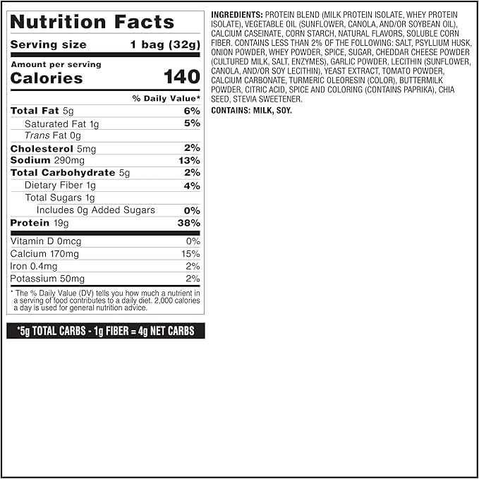 Quest Nutrition Pizza Tortilla Style Protein Chips, 19g Protein, 4g Net Carbs, High Protein Snack, Low Carb, Gluten Free, 1.01 oz bags, 12 Count