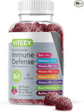 Viteey Multivitamin Gummies 8 in 1 Immune Support Supplement with Probiotics - Immune Boosters for Adults & Teens - Vegetarian, Gelatin Free, GMO Free - Chewable Berry Flavored Pectin Immune Defense