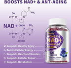 （2 Pack） NAD Gummies Supplements for Women, Pure 500mg NAD - Cell Regeneration, Energy & Metabolism Support, Vegan,Sugar Free, Additives Free, Blueberry Flavor