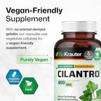 BIO KRAUTER® Cilantro for Detox Cleanse - Vegan Cilantro Capsules (Coriander Leaf Powder) 800 mg per Serving - Natural Detox & Antioxidant Supplement - 100 Capsules, Non-GMO Herbal Supplements