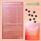 Rizz Sugar-Free Green Gummies - 60+ Superfoods 6g Fiber - Prebiotic and Probiotic Gummies - Vegan Multivitamins for Women & Men - Gluten Free - Mushroom, Fruit and Vegetable Supplements -30 Day Supply