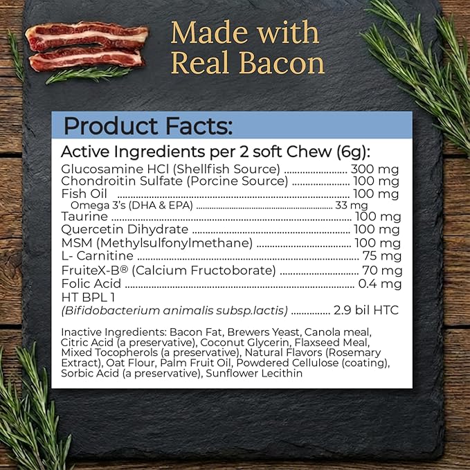 Multivitamins, Balanced Nutrition for Your Doberman Pinscher, 90 Count, Made in The USA with Real Bacon