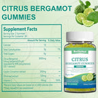 Citrus Bergamot Gummies 3000mg, Bergamot Supplement for High Cholesterol, Cholesterol Lowering Supplement for Heart, Immune System & Anti-Aging, Sugar Free Vegan 60 Gummies