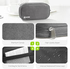 AUVON Canvas Bag Travel Pill Organizer 2 Times a Day, Large AM/PM Weekly Pill Box 7 Day Pill Case with Portable Gray Zipper Cloth Bag for Holding Supplements, Vitamins and Fish Oils