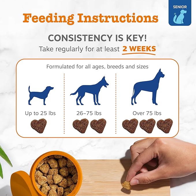 Zesty Paws Senior Dog Multivitamin Treats - Glucosamine for Dogs + Digestive Enzymes & Probiotics - Grain Free Dog Vitamins and Supplements for Skin & Coat + Immune Health Chicken - Advanced - 60ct