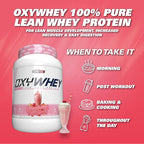 EHP Labs OxyWhey Whey Protein Isolate – 25g High Protein, Low Carb, Sugar Free Meal Replacement – Lean Whey Powder for Muscle Recovery – Non-GMO, Gluten Free – 25 Serves – Strawb. Milkshake