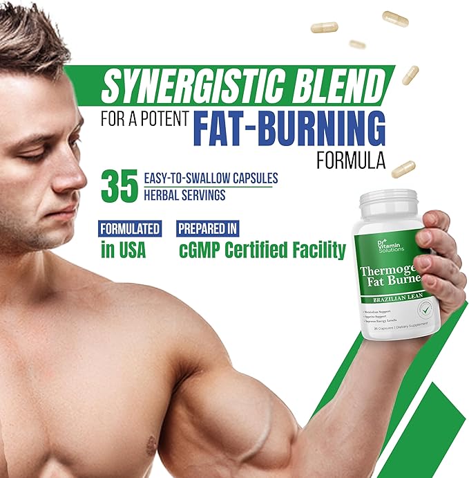 Thermogenic Fat Burner Brazilian Lean - Weight Loss Pills for Women & Men | Appetite Suppressant & Metabolism Booster w/Green Tea, Garcinia | Belly Fat, Energy & Bloating Support - 35 Capsules