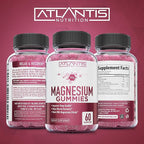 Atlantis Nutrition Magnesium Citrate Gummies – Magnesium Gummies – 90mg Magnesium (from 770mg Magnesium Citrate) | Supports Muscle Recovery, Eases Cramps, Promotes Calmness & Better Sleep | 60 Gummies