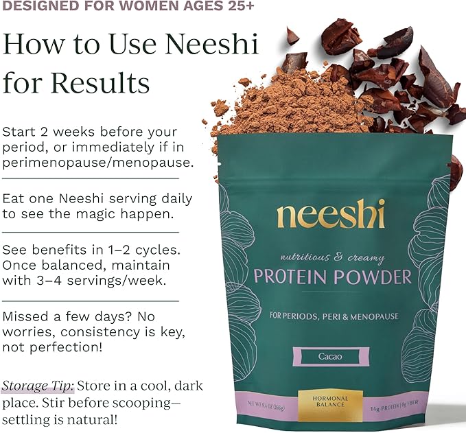Hormone Balance Protein Powder – PMS & Perimenopause Relief for Cramps, Bloating & Mood Swings – Vegan Plant Based Superfood – 7 Servings