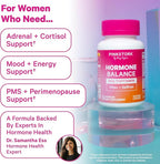 Pink Stork Hormone Balance Multivitamin for Women | 18-in-1 Vitex, Saffron, Ashwagandha, Magnesium | Mood, Energy, Cortisol, Adrenal Support | PMS, Perimenopause Support | 60 Vegan Capsules
