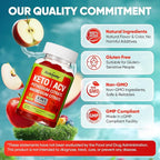 Keto ACV Gummies, 8-in-1 500mg Apple Cider Vinegar Supplement with Vitamin B12, Potassium & Magnesium Citrate, Beet Root & Pomegranate, Supports Healthy Digestion & Energy, 60 Gummies