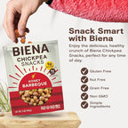 BIENA Chickpea Snacks - Crunchy Roasted Chickpeas - High Fiber Protein Snacks for Adults and Kids - 4-Pack, 5 Ounce Bags - Barbecue