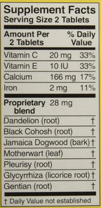 Lydia Pinkham Herbal Supplement Tablets for Menstruation and Menopause Support, 72 Count