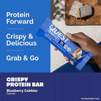 Quest Nutrition Crispy Blueberry Cobbler Hero Protein Bar, 16g Protein, 1g Sugar, 3g Net Carb, Gluten Free Protein Snack, Keto Friendly, 12 Count