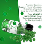Atlantis Nutrition Ashwagandha Gummies - Ashwagandha Extract 30:1 - Promotes Calmness, Improves Mood, Boosts Energy Levels & Strengthens Immune System - Formulated w/Vitamin D & Zinc - Vegan | 60 Ct