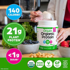 Orgain Organic Vegan Protein Powder, Natural Unsweetened - 21g of Unflavored Plant Protein, 4g Prebiotic Fiber, Low Net Carbs, No Added Sugar, Non-GMO, For Shakes & Recipes, 1.59 lb