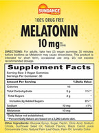 Sundance Melatonin 10mg Gummies for Adults | 60 Count | Mixed Berry Flavor | Vegan, Non-GMO, and Gluten Free Supplement