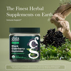 Gaia Herbs Black Elderberry (Sambucus nigra) Extra Strength Gummies - Delicious Immune Support Supplement* - Certified Organic Black Elderberries for Immune System Support* - 120 Gummies (60 Servings)
