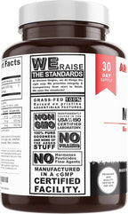 Grass Fed Bone Marrow Supplement, 3060mg, Skin, Oral Health, and Joint Support Supplement, Promotes Whole-Body Wellness, Non GMO Whole Bone Extract, 180 Capsules
