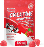 NSF Certified Creatine Gummy - Creatine Monohydrate Gummies 5000mg for Men & Women -120 Gummies Advanced Formula, Muscle Strength, Muscle Builder, Energy Boost, Pre-Workout Supplement-Strawberry