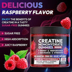 Cytona Creatine Gummies Monohydrate Complex 9000MG, Pre-Workout for Men & Women, Creatine Gummy with L-Taurine, BCAA 2:1, B12/6 for Muscle Support, Enhance Strength, Energy Boost-120 Count
