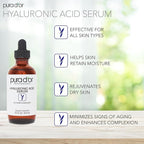 PURA D'OR 3.3 Oz Hyaluronic Acid Serum For Deep Hydration - Anti-Aging, Plumping & Moisturizing Formula For Smooth, Supple Skin - Natural Skincare Boost - Fine Lines & Wrinkle Reducer