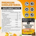 Cholesterol Supplements with 1200mg Plant Sterols & Stanols, Guggul, Bergamot, Red Yeast Rice, Cholesterol Complex Gummies Support Healthy Cholesterol Levels, Pineapple Flavor, 60 Counts